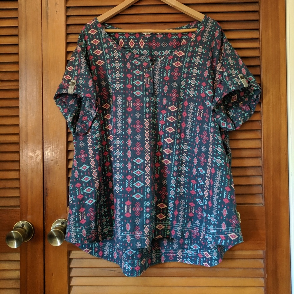 Aztec pattern blouse